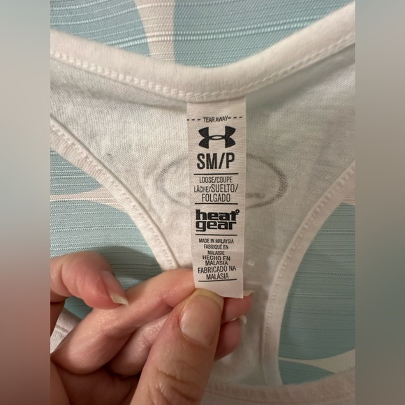 UA Under Armour Tank Top, White, Size Small - Picture 2 of 3